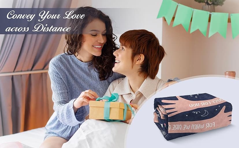 Craftique I Love You Gifts for Him Her - Soft Blanket with Love Hug - Long Distance Relationship Gifts, Anniversary/Birthday Gift for Boyfriend Girlfriend Friend