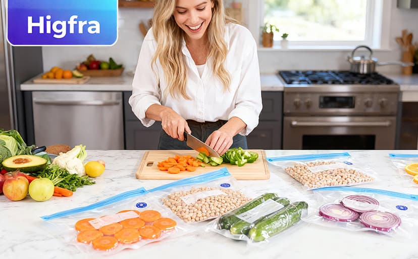 Reusable BPA Free Vacuum Sealer Bags (8.5 * 8.5in), 31 Pcs (24 Pcs Vacuum Zipper Bag & 2 Seal Clips & 5 Air Valves), Plastic, Clear, Double Zipper Seal, Microwaveable, Food Storage, Cooking