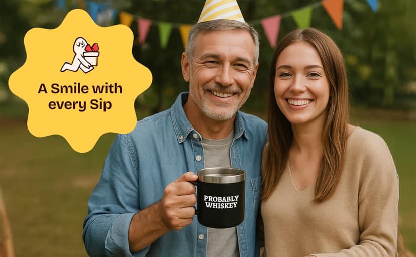 Dad Gifts for Christmas Day - Whiskey Gifts for Men Probably Whiskey Coffee Mug for Dad Tumbler Black 14oz Gift for Whisky Lovers Funny Birthday Present for Coffee Drinkers Gift Ideas for Father's Day