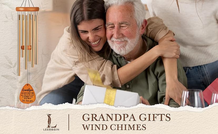 Gifts for Grandpa, Grandpa Wind Chimes, Father's Day Best Gift for Grandpa, Birthday Gift for Grandfather from Granddaughter, Grandson, Grandpa Gifts Ideas for Thanksgiving Christmas