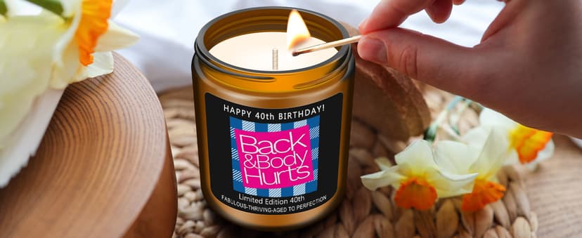 Homsolver 60th Birthday Gifts for Women Men, Happy 60th Birthday Decorations Candles Gift for Her Him, Funny 60 Years Old Ideas- Lavender Scented Candle