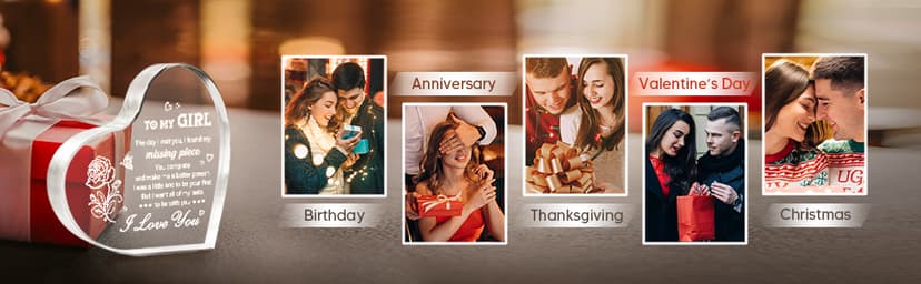 Gifts for Girlfriend, Girlfriend Birthday Gifts Ideas, To My Girl Heart Shaped Acrylic Block, I Love You Presents for Her, Valentines Day Christmas Idea for Her GF Wife