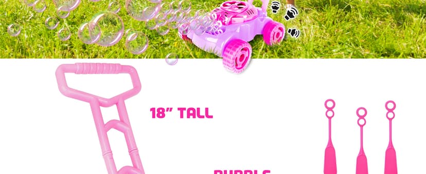 ArtCreativity Bubble Lawn Mower for Toddlers 1-3, Kids Bubble Machine for 1-Year-Old Girl Gifts, Summer Outdoor Push Gardening Toys for Kids Age 1 2 3+ Birthday Gifts for Preschool Girls