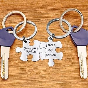 Couple Gifts Keychain My Person Love You Puzzle Piece Heart Keychain His Crazy Her Weirdo Valentines Day Him Boyfriend