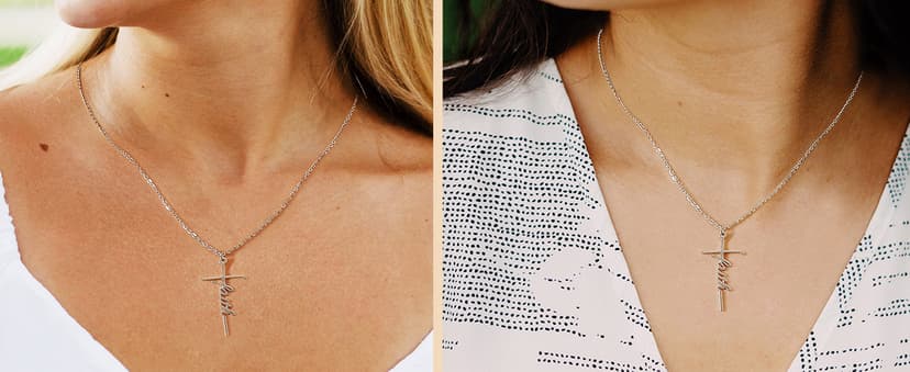 Lcherry Faith Cross Pendant Necklace for Women Religious Christian Jewelry Mother's Day Gifts for Women