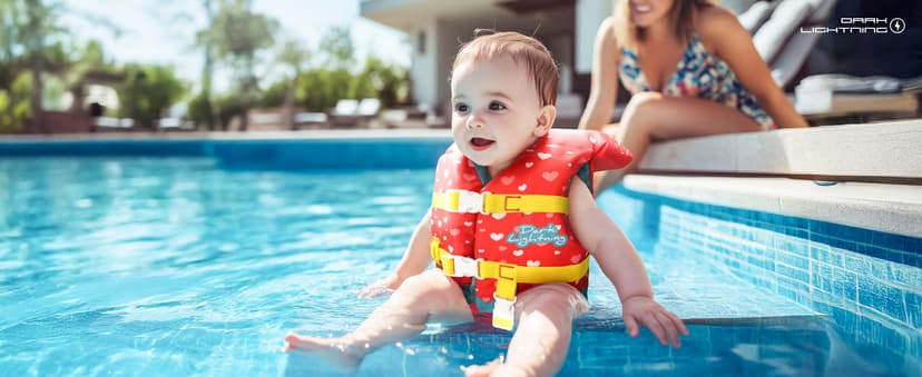 Dark Lightning USCG Approved Infant Life Jacket 0-30 lbs, Toddler Swim Vest and Baby Life Vest for 1-3 Years, 20-30 lbs, Headrest, Leg Strap and Grab Handle
