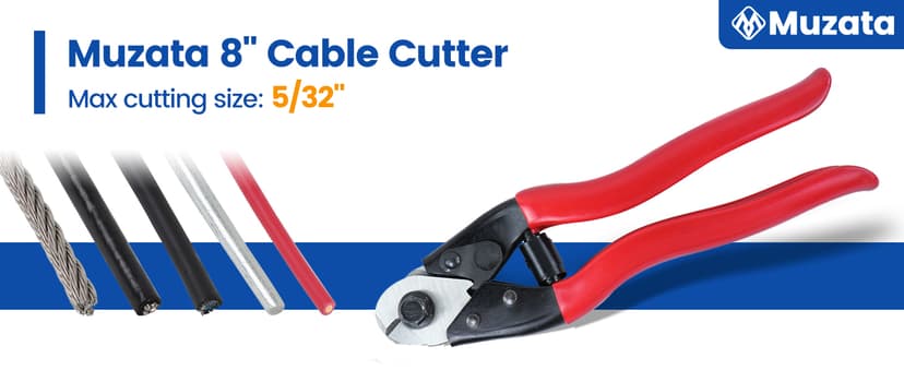 Cut up to 5/32"(4mm) Wire Ropes and Cables, For Cable Railing & Bicycle Brake Repair & Other DIY Projects, Neatly Cutting Muzata Cable Cutter for Cutting up to 5/32" Wire Ropes and Cables CR12 B06XCX2LL7
