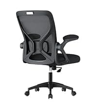 VASAGLE Ergonomic Mesh Office Chair with Adjustable Lumbar Support and Headrest, 90-105° Tilt Function, Wide Seat, Flip‑Up Armrests, Computer Desk Chair for Home Office, Ink Black UOBN044BH01S