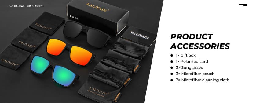 KALIYADI Polarized Sunglasses for Men, Lightweight Sun Glasses with UV Protection for Driving Fishing Golf