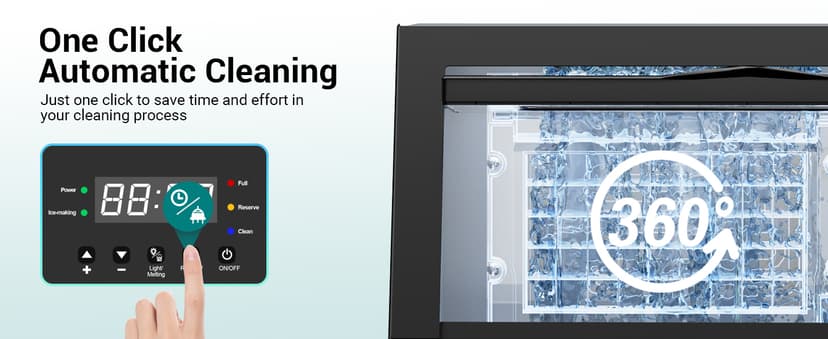 ETL Approval Commercial Ice Maker Machine 150 Lbs/24H Stainless Steel, with 50Lbs Bin, Under Counter or Freestanding Ice Maker, 55 Ice Cubes in 8-15 Minutes for Home & Commercial