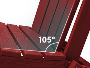 SERWALL Adirondack Chair with Cup Holders - Composite Adirondack Chairs Set of 2 HDPE Outdoor Chairs All Weather Use- Dark Red