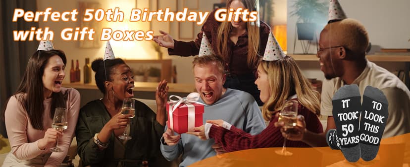 40th 50th 60th Birthday Gifts For Him, Men 40th 50th 60th Birthday Decorations, Cool Gifts Funny Crews Black Cotton Socks