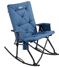 Portal Outdoor Rocking Chair Camping Folding Portable Rocker with Cup Holder Side Pocket Carry Bag, Support 350LBS (Midnight Blue)