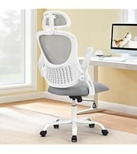 Sweetcrispy Home Office Managerial Executive Chair, Ergonomic Mesh Adjustable Swivel Mid-Back Chair with Comfortable Lumbar Support, Comfy Arms for Bedroom,Study,Student