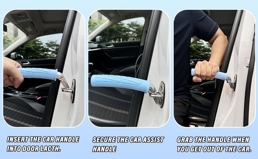 2 Pack Car Door Handle for Elderly Car Handle Assist Portable Vehicle Support Handle for Easy Sit to Stand Assistance Auto Cane for Seniors and Handicapped Supports Up to 450 Pounds