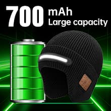 Bluetooth Beanie with Light, Headlamp Hat with Headphones and Built-in Speaker Mic, Unique Christmas Gifts for Men Husband