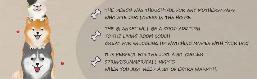 Dog Mom Gifts for Women, Dog Lovers Gifts, Presents for Dog Lovers/Moms Women, Doggie Blanket 50"x60", Presents from Doggie to Mom