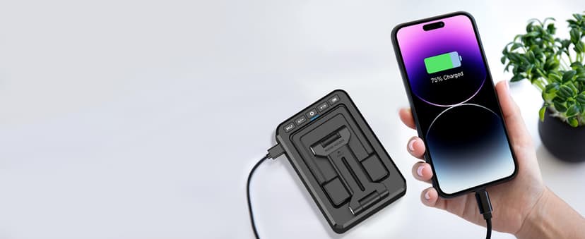 TechGlow Foldable Cellphone Stand with Bluetooth Speaker and Power Bank Birthday Gifts for Men Women Mother Father Boy Girl Teens Cool Tech Gadgets