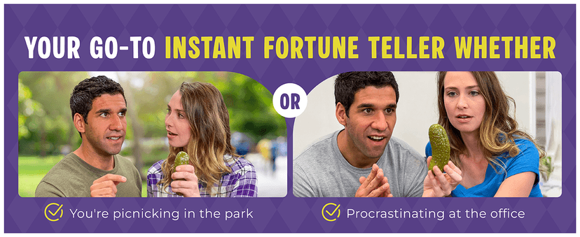 Mystic Pickle - Magic Fortune Teller with +100 Witty Responses - Unveiling The Briny Secrets of The Universe - Endless Entertainment with Friends, Family, Classroom Students - Best Novelty Gag Gift!