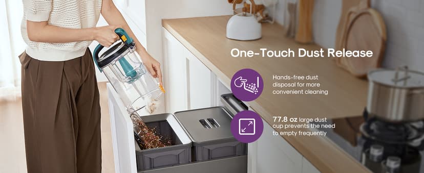 Eureka FlexReach Plus Bagless Upright Vacuum Cleaner for Home,Pet Vacuum for Carpet and Hard Floor, Lift-Up Vacuum with Flooring Type Sensor, HEPA Filter,Anti-Tangle, NEU652, Green