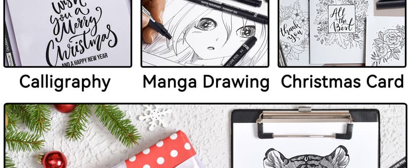 MARTCOLOR Micro Pen Fineliner Pens, 10 Size Fine Point Archival Black Ink Pens, Waterproof Multiliner Pen for Artist Illustration, Sketching, Art Drawing, Anime, Manga, DIY Gifts Projects