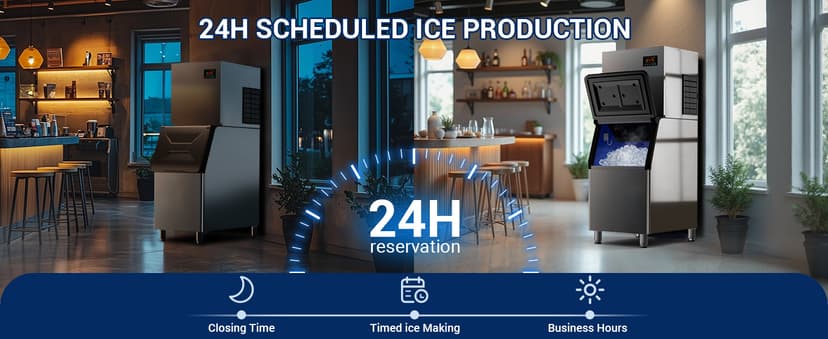 Commercial Ice Maker, 760 LBS/24h with 560 LBS Storage Bin, 156 Ice Cubes Ready in 5-15 min, Self Cleaning Stainless Steel Industrial Ice Machine for Bar Restaurant Cafe