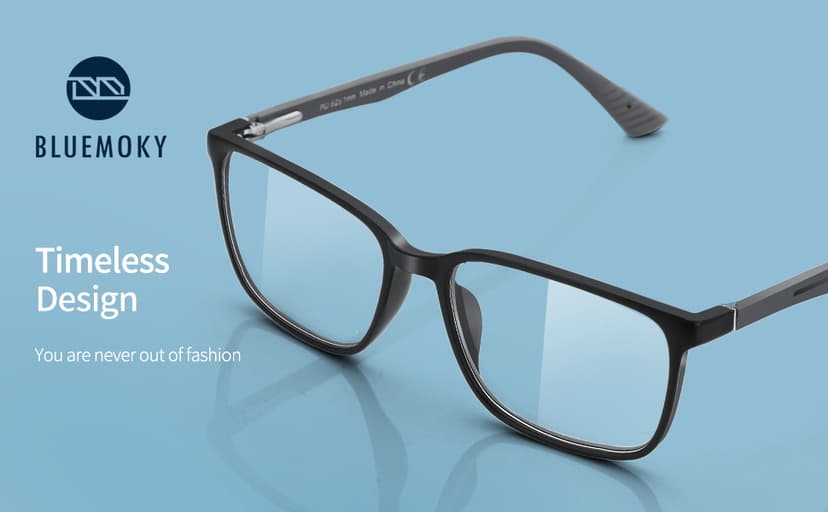 BLUEMOKY Blue Light Reading Glasses for Men,Sport Square Frame Readers, Anti Glare Computer Glasses