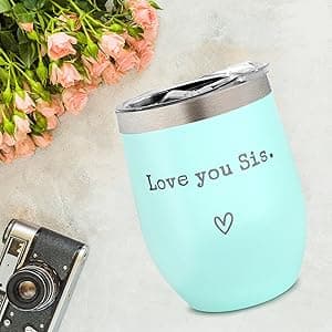 Sisters Gifts from Sister - I Love You Sis-Christmas Gift Birthday Gift for Sister - Sisters Gifts - 12oz Coffee Tumbler for Besties, Girls(Mint)