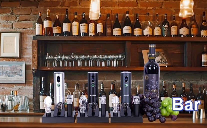 Electric Wine Opener with Wine Accessories -Rechargeable Wine Bottle Opener Set with Base, Wine Aerator, Foil Cutter and Wine Stoppers- Perfect Wine Gifts for Wine Lovers