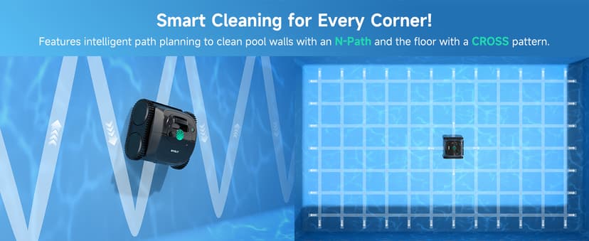 (2026 Upgrade) WYBOT C1 Cordless Robotic Pool Vacuum for Inground Pools, Above Ground Pool Cleaner 4-in-1 Wall & Waterline Cleaning Up to 1,614sq.ft, 150mins Smart Navigation, App Support