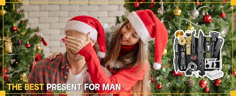 Gifts for Men Him Dad, Survival Kits and Equipment 14 Pcs, Christmas Stocking Stuffers, Anniversary Birthday Gifts for Husband Boyfriend Guy, Camping Essentials, Cool Gadgets for Men B0CFFJGVHX