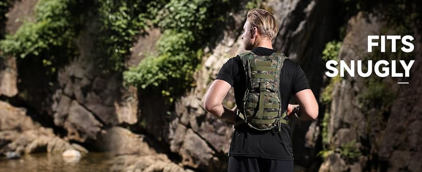 MARCHWAY Tactical Molle Hydration Pack Backpack with 3L TPU Water Bladder, Military Daypack for Cycling, Hiking, Running, Climbing, Hunting, Biking