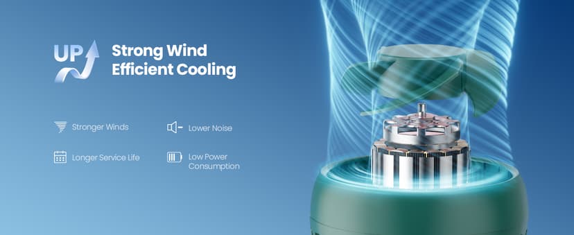 Gaiatop Mini Portable Fan, Navy Green, Cute Design, Rechargeable Battery, Handheld and Desktop, Small and Light