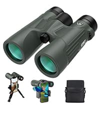Gosky 10X42 HD Binoculars for Adults with Phone Adapter, High Power Binoculars with BAK4 Prism and FMC Lens, Waterproof Binocular for Bird Watching Hunting Traveling Outdoor Sports