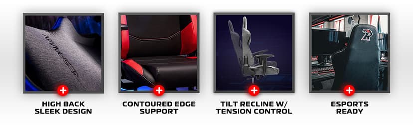 Respawn 110 Ergonomic Gaming Chair - Reclining Office Video Game Swivel Chair with Lumbar Support, Headrest, Heavy Duty, High Back, Racing Style Gaming Recliner Seat for Computer Gamer - Gray Fabric