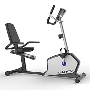 Marcy Recumbent Exercise Bike with Adjustable Seat and 8 Resistance Levels, 300 Pound Capacity NS-1201R