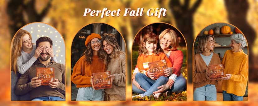 Fall Candles Set, 4 Pack Candles for Home Scented Natural Soy Wax, Autumn Gifts Set for Women Men, Fall Fragrance of Pumpkin/Cinnamon/Vanilla Cupcake/Apple B0F66HVPDY