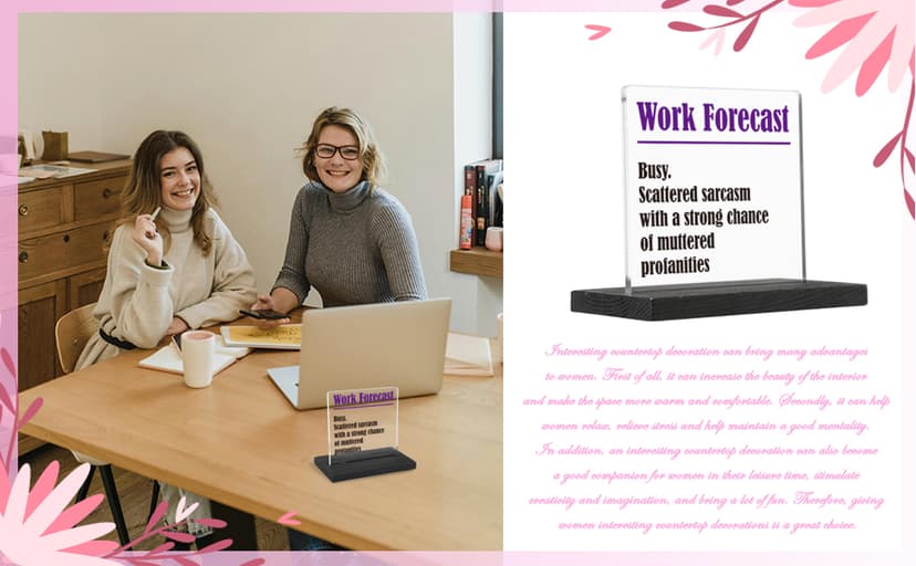 THRXOBN Cute Desk Decor for Coworker, Funny Profanity Gift for Work Colleague, Employee, Joke Birthday Office Gift for Coworker,Transparent Acrylic Desk Decoration, WYZ1