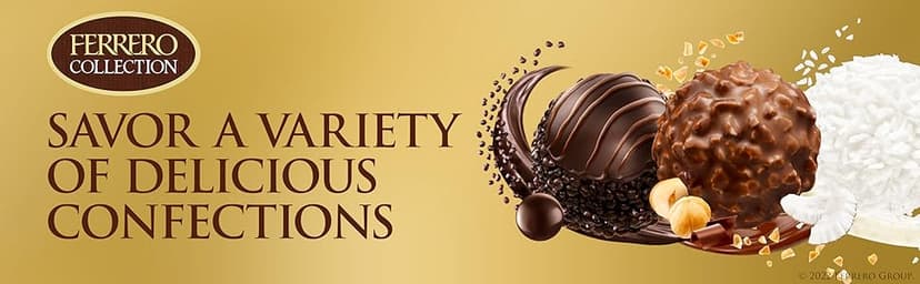 Ferrero Collection, 24 Count, Premium Gourmet Assorted Hazelnut Milk Chocolate, Dark Chocolate and Coconut, 9.1 oz