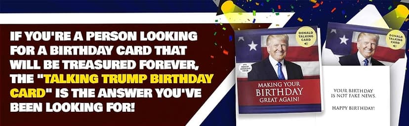 OUR FRIENDLY FOREST Talking Trump Birthday Card with Authentic Voice - Presidential Theme Birthday Greeting for Men & Women (Red)