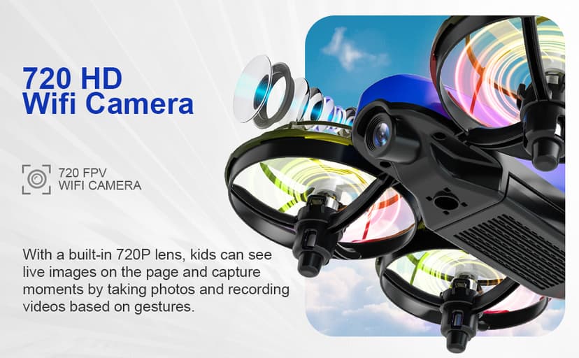 Swifsen Drones for Kids with Camera,Rc Drone Indoor Small Helicopter,Birthday Gifts for Boys and Girls Beginners Friendly,Mini Quadcopter Toy With 2 Batteries,Propeller Protect,Altitude Hold