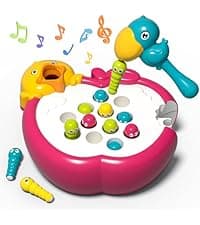 PANITU Baby Activity Cube, Cube Toys for Babies 6-12 Months, Toddler Music Busy Board with 4 Sensory Shape Blocks, 6-in-1 Educational Early Development Toy, Christmas, Birthday Gift for 1 Year Old