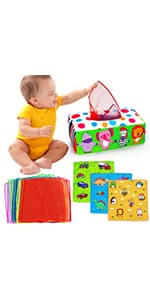 Tummy Time Baby Mirror Infant Toys Newborn 0 3 Months Brain Development with Crinkle Cloth Book Teether Black and White High Contrast Baby Toys 2 4 5 0-6 Month Boys Girls Sensory Activity Shower Gifts