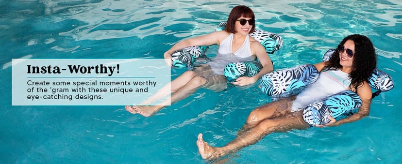 SLOOSH Inflatable Pool Floats Adult,2 Packs Floating Lounge Chairs,Blow up Pool Noodles for Adult Heavy Duty,Floating Chair for Party Summer Water Beach Lake Fun