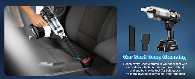 Handheld Vacuum Cleaner Cordless- 35000PA Strong Suction for Car & Home, Car Vacuum Portable Rechargeable Lightweight for Pet Hair with HEPA Filter, Quick Clean in Office/Desk/Couch (Black)