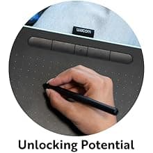 Wacom Intuos Medium Bluetooth Graphics Drawing Tablet, Portable for Teachers, Students and Creators, 4 Customizable ExpressKeys, Compatible with Chromebook Mac OS Android and Windows - Black