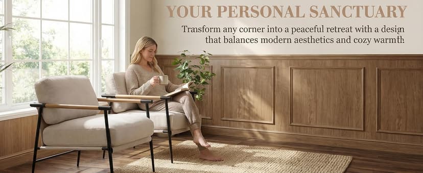 LukeAlon Mid Century Chenille Accent Chairs Set of 2, Ultra Soft Living Room Chairs with Metal Legs Modern Armchair Lounge Chairs Upholstered Comfy Leisure Chair for Bedroom Reception Area, Beige