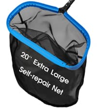 Upgraded Full Double Layer Pool Net Rake,17.5'' - Outer Heavy Duty Self-Repair Net & Inner Fine Mesh Net for Particle Debris, Above Ground & In-ground Swimming Pools, No Poles