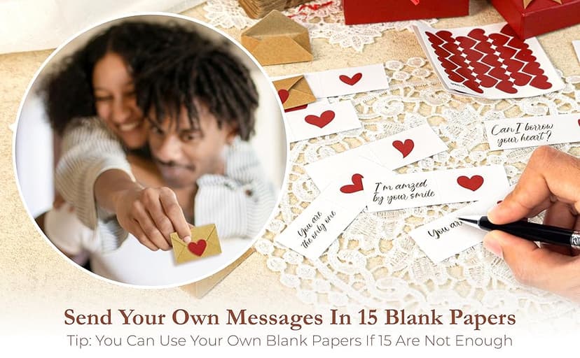 60 Love Notes For Him Her - Anniversary Card Long Distance Relationship Gifts For Boyfriend Girlfriend, Cute Couple Gifts For Valentines, Birthday, Mini Envelope Lunch Notes For Husband Wife