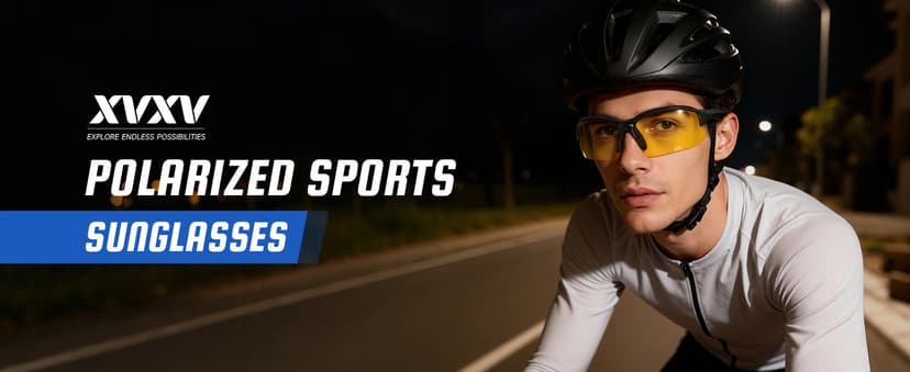 XVXV Polarized Sports Sunglasses for Men - UV Protection Half Frame Sun Glasses for Running Fishing